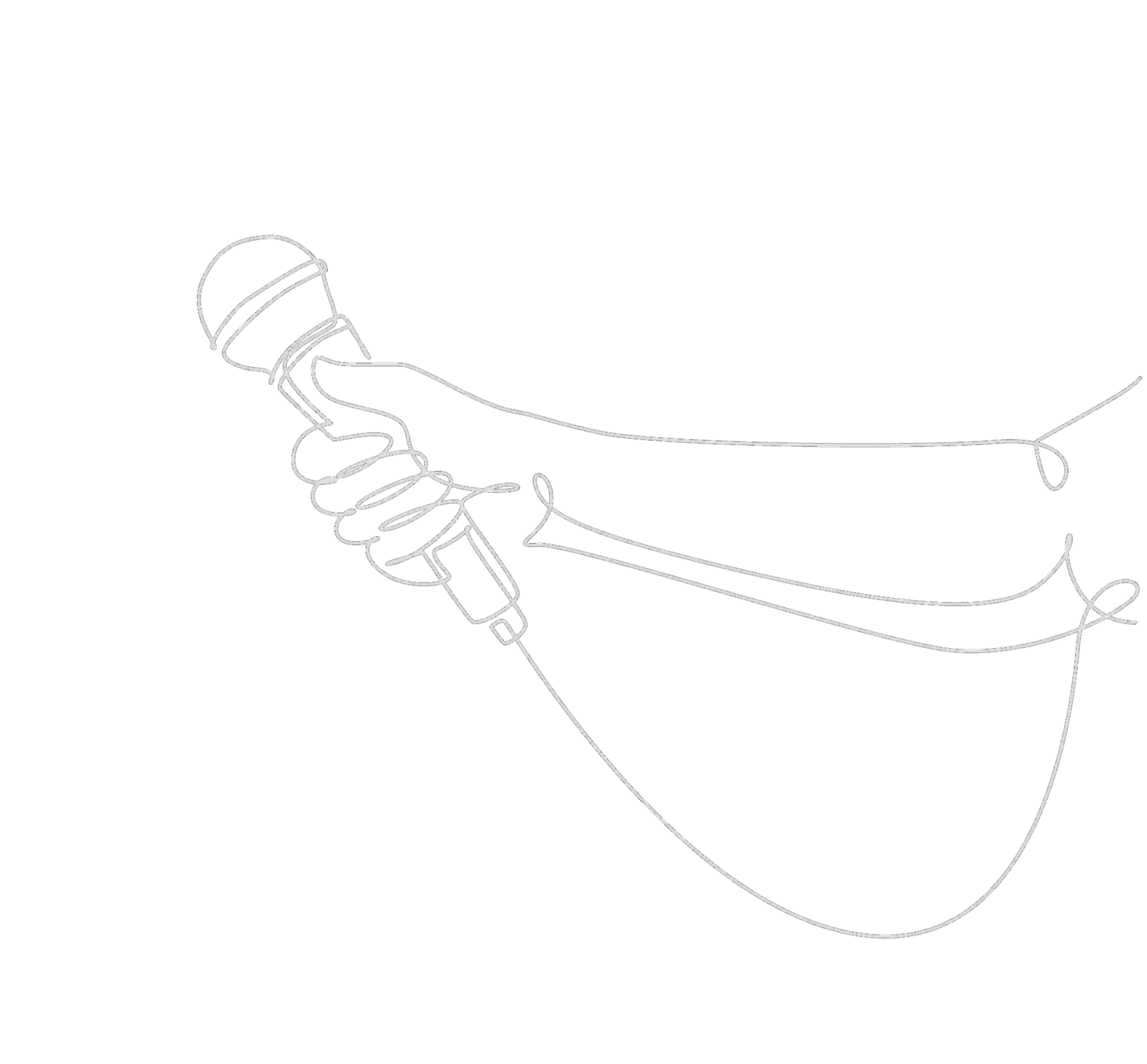 Dessin de main tenant un microphone